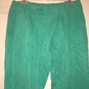 Asymmetrical crotch with tapered leg slacks